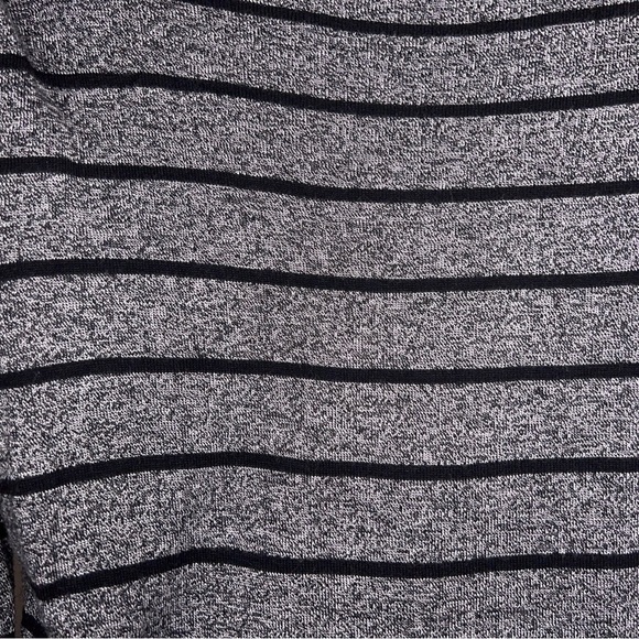 Large Mossimo Grey Black Striped Long Sleeve Sweater Vneck Knit Womens Academia - Picture 10 of 12